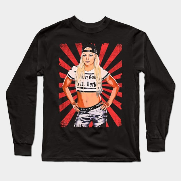 Liv Morgan Wrestling Vintage Fan Art Long Sleeve T-Shirt by Sakonipopart